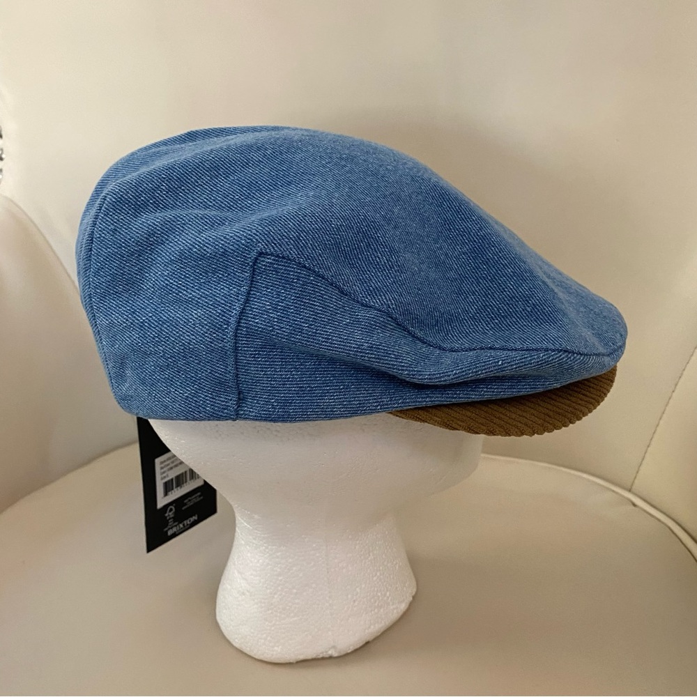 New with tag Brixton hooligan denim with Corduroy blue and brown hat size S, XL